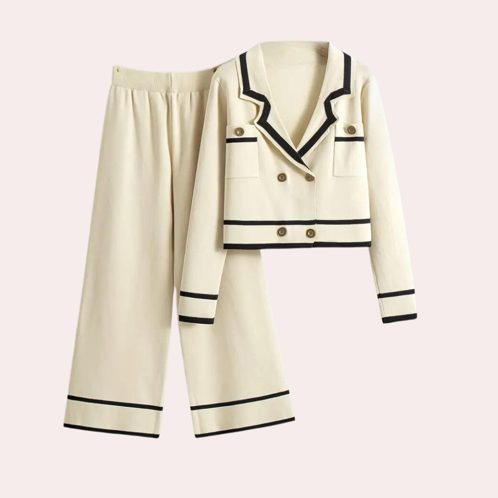 Polixeni - Elegant women's 2-piece knit set where comfort meets style