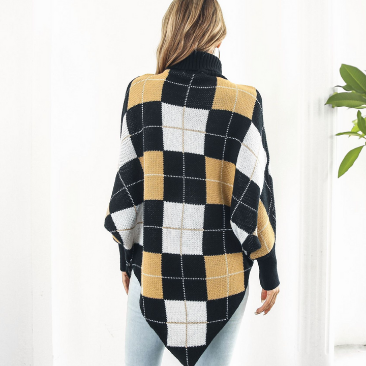 Aikaterini - Elegant women's sweatshirt in trendy check pattern