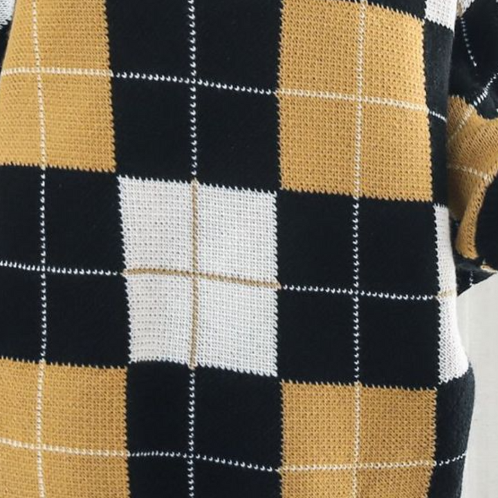 Aikaterini - Elegant women's sweatshirt in trendy check pattern