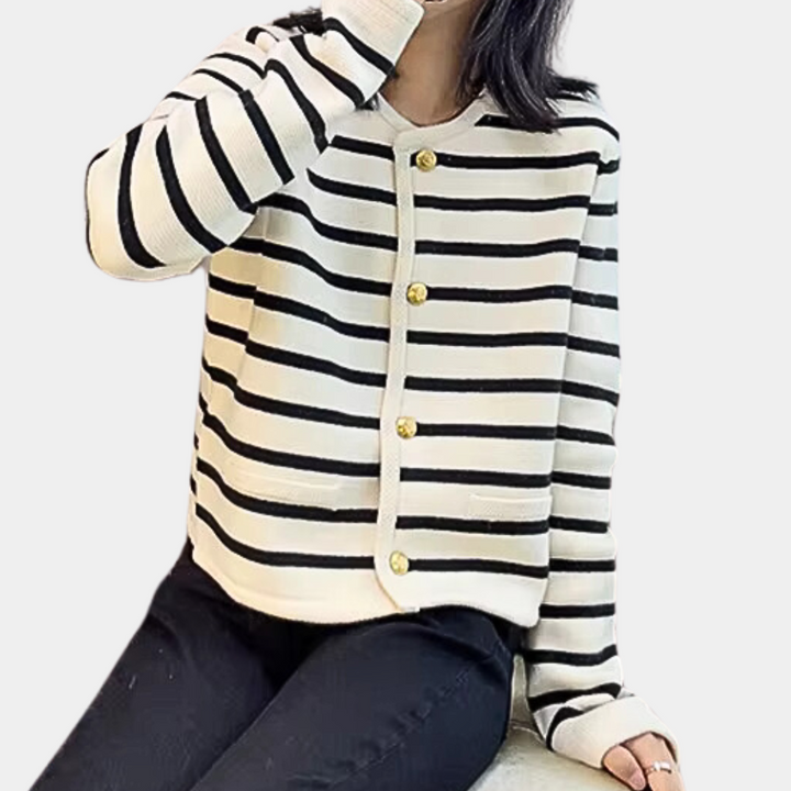 Stylish striped cardigan for women - Alenka