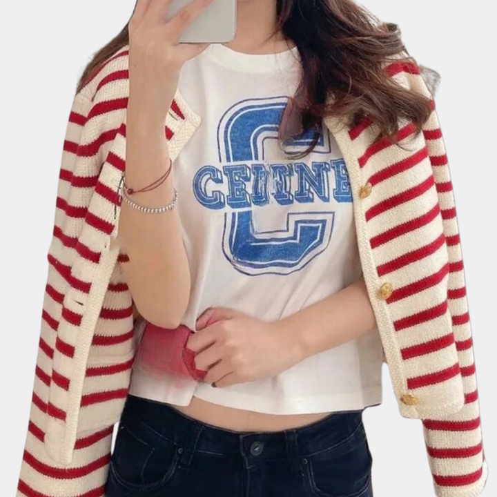Stylish striped cardigan for women - Alenka