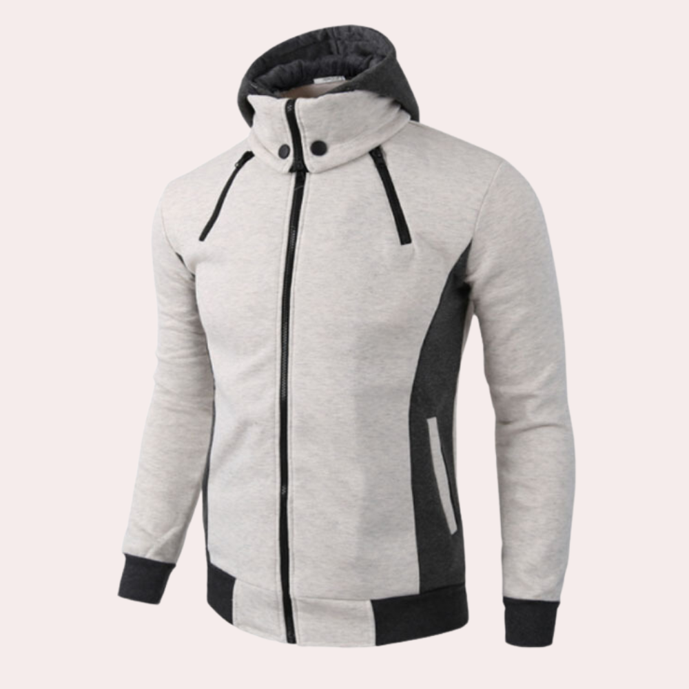 Stylish men's Gaspar sports sweatshirt with functional zip fastening