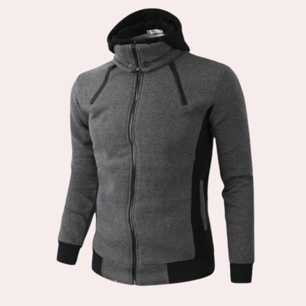 Stylish men's Gaspar sports sweatshirt with functional zip fastening