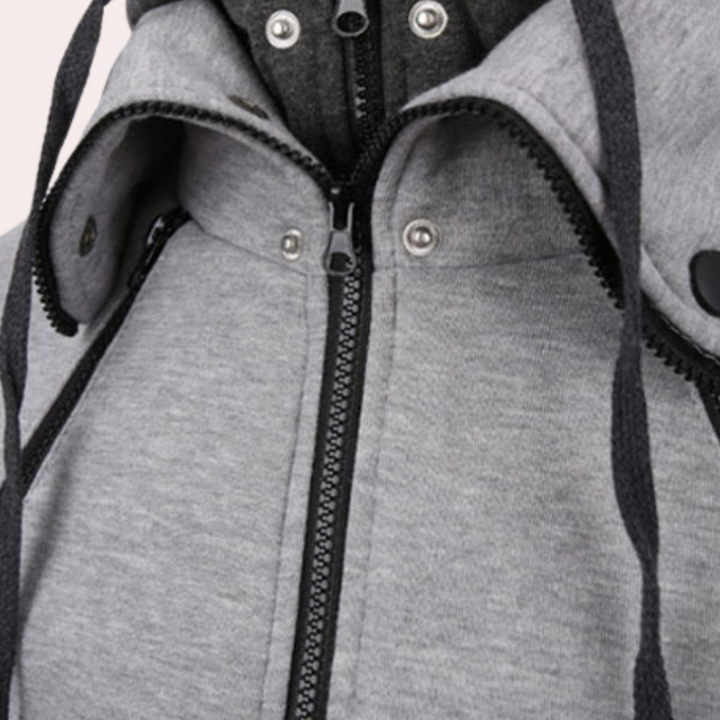 Stylish men's Gaspar sports sweatshirt with functional zip fastening