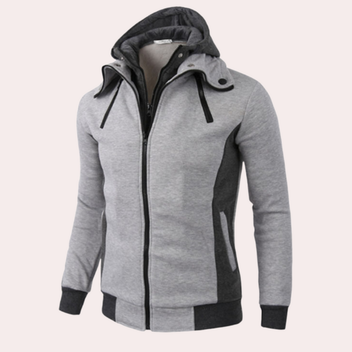 Stylish men's Gaspar sports sweatshirt with functional zip fastening