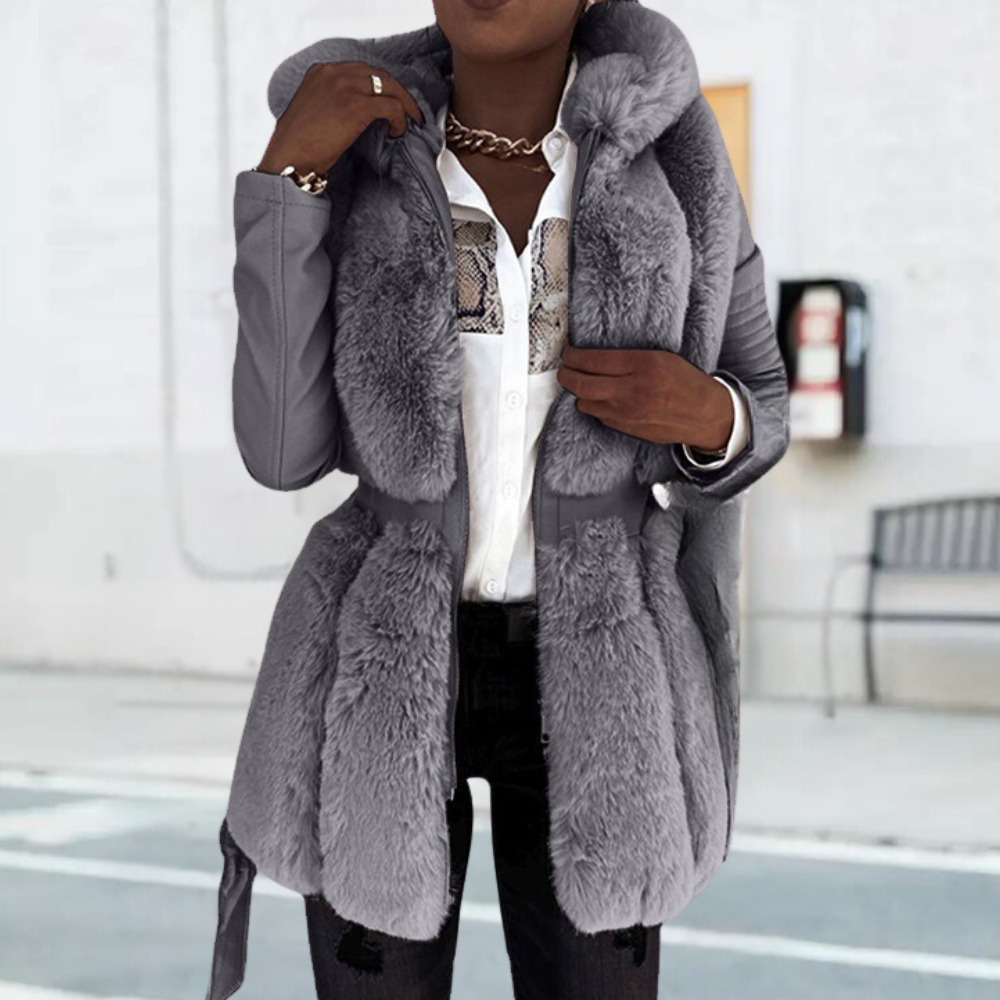 Elegant women's Alissa jacket with unique, stylish cap