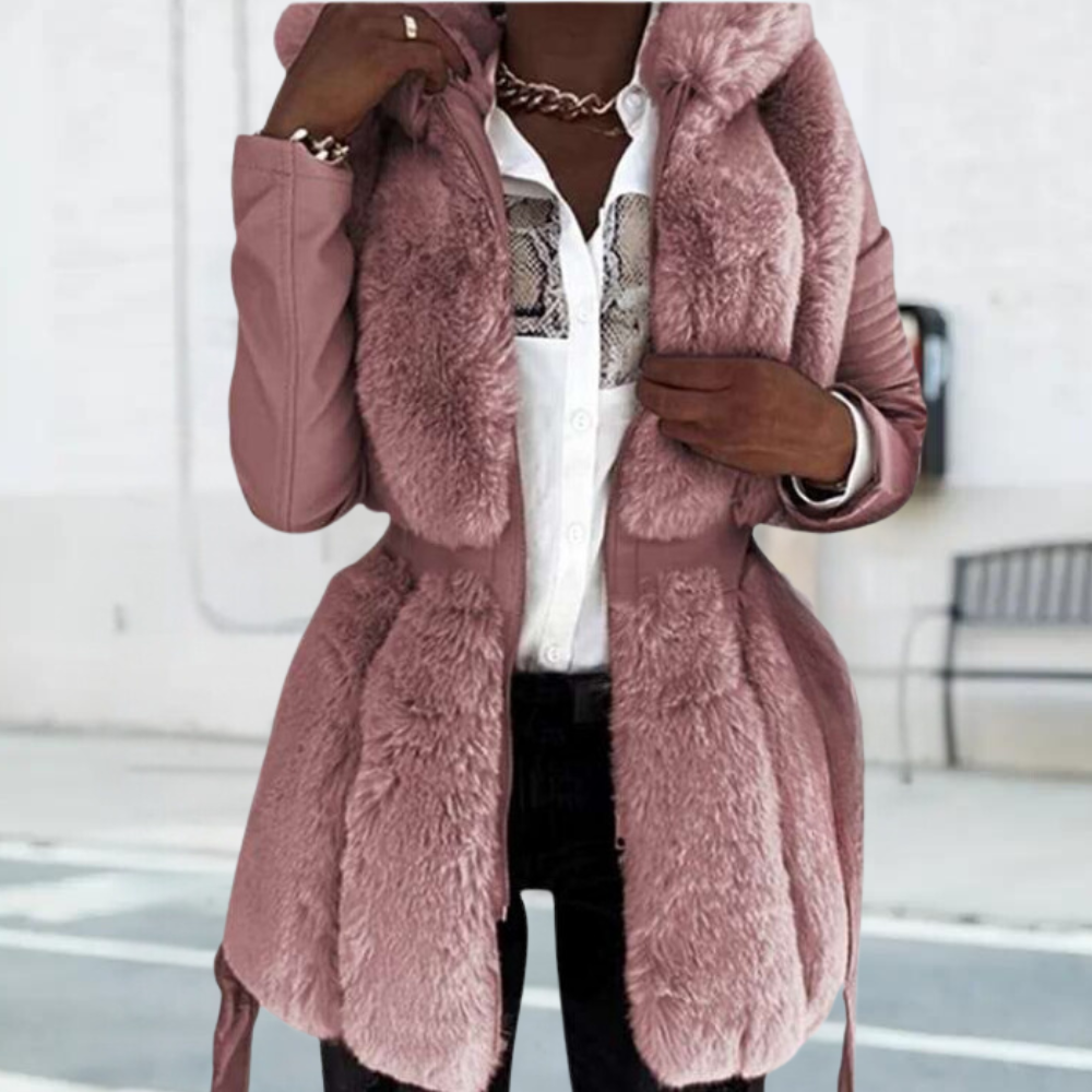 Elegant women's Alissa jacket with unique, stylish cap