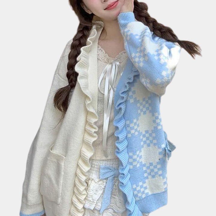 Aureliana - Elegant women's cardigan in a colourful, fashionable pattern