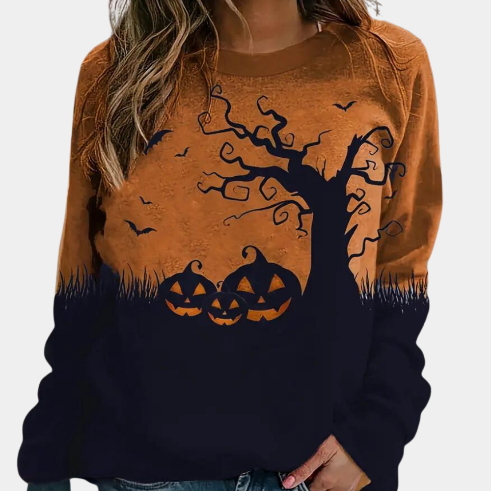 Spooktacular Elza Halloween sweatshirt for women - A terribly stylish choice!