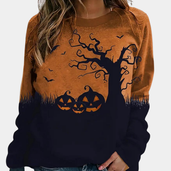 Spooktacular Elza Halloween sweatshirt for women - A terribly stylish choice!