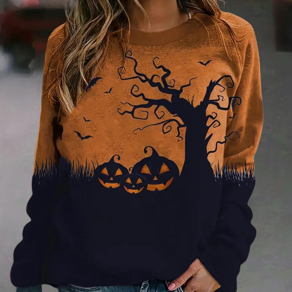 Spooktacular Elza Halloween sweatshirt for women - A terribly stylish choice!