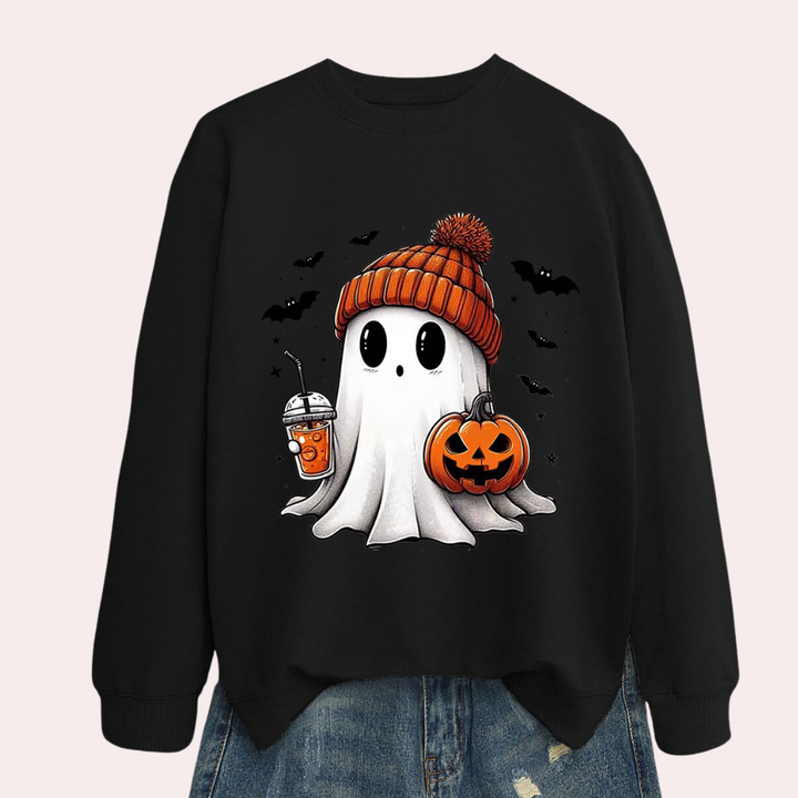 Hauntingly stylish Halloween sweatshirt for women - Cintia