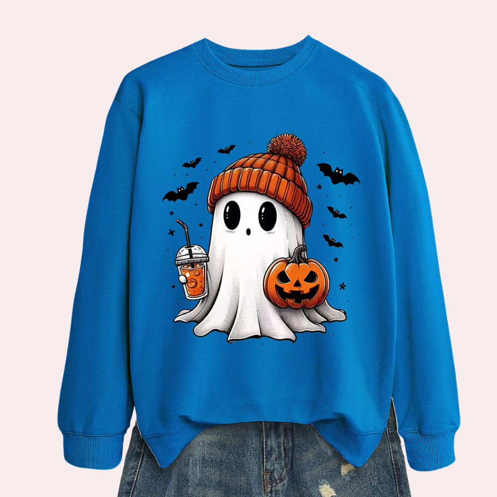 Hauntingly stylish Halloween sweatshirt for women - Cintia