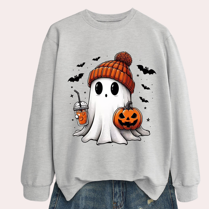 Hauntingly stylish Halloween sweatshirt for women - Cintia