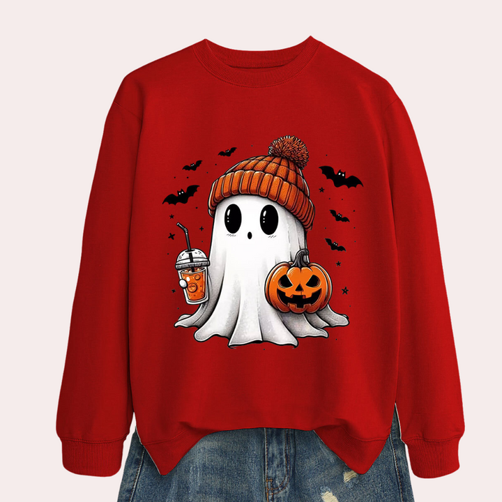 Hauntingly stylish Halloween sweatshirt for women - Cintia