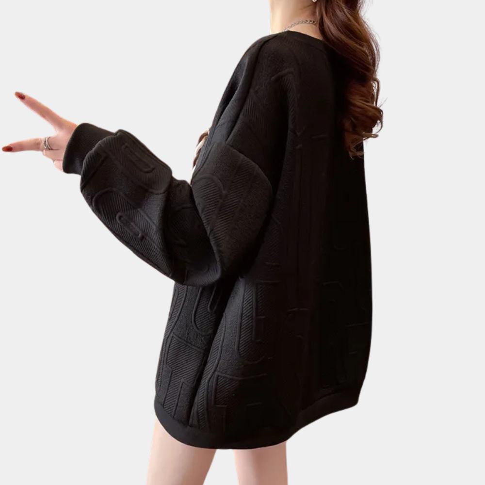 Stylish jumper with original texture for women - CHRISTINA