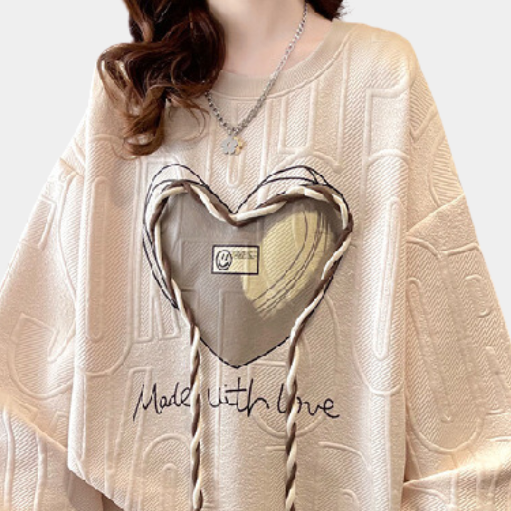 Stylish jumper with original texture for women - CHRISTINA