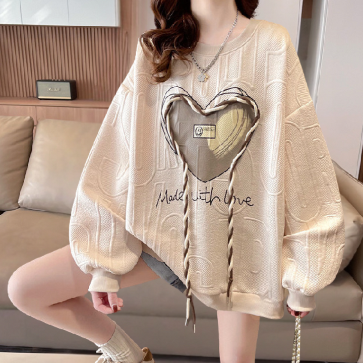Stylish jumper with original texture for women - CHRISTINA