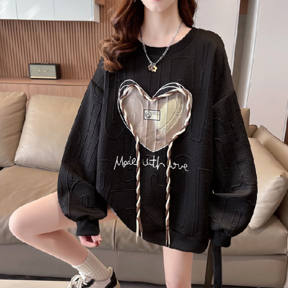 Stylish jumper with original texture for women - CHRISTINA