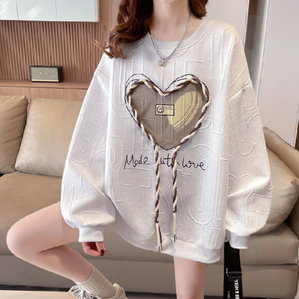 Stylish jumper with original texture for women - CHRISTINA