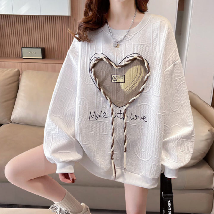 Stylish jumper with original texture for women - CHRISTINA