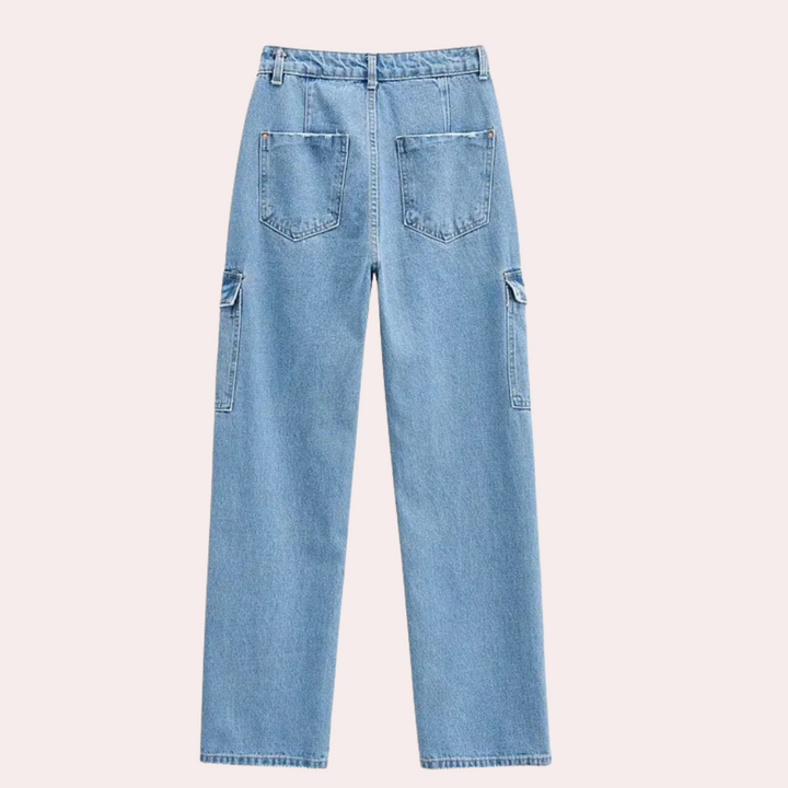 MAILANI - Stylish women's denim cargo trousers for a unique and fashionable look
