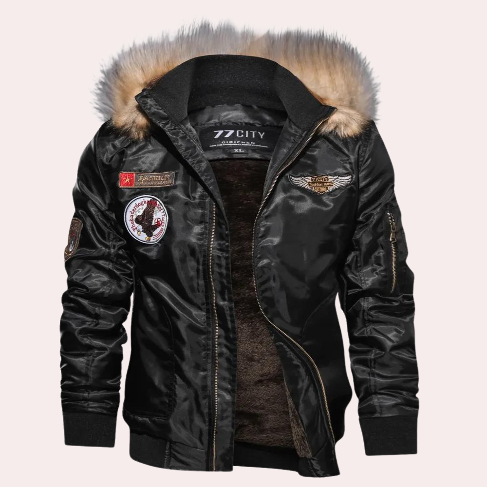 Men's stylish winter coat with hood - DONALD