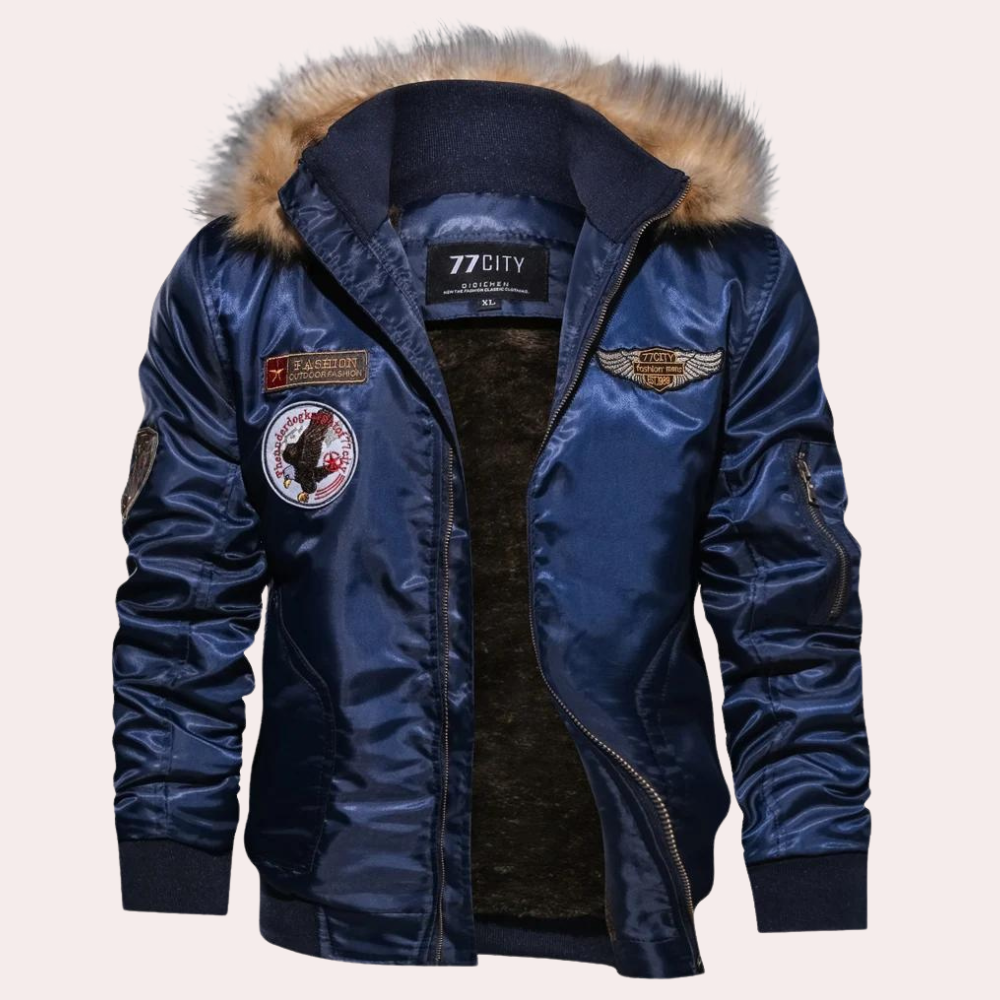 Men's stylish winter coat with hood - DONALD