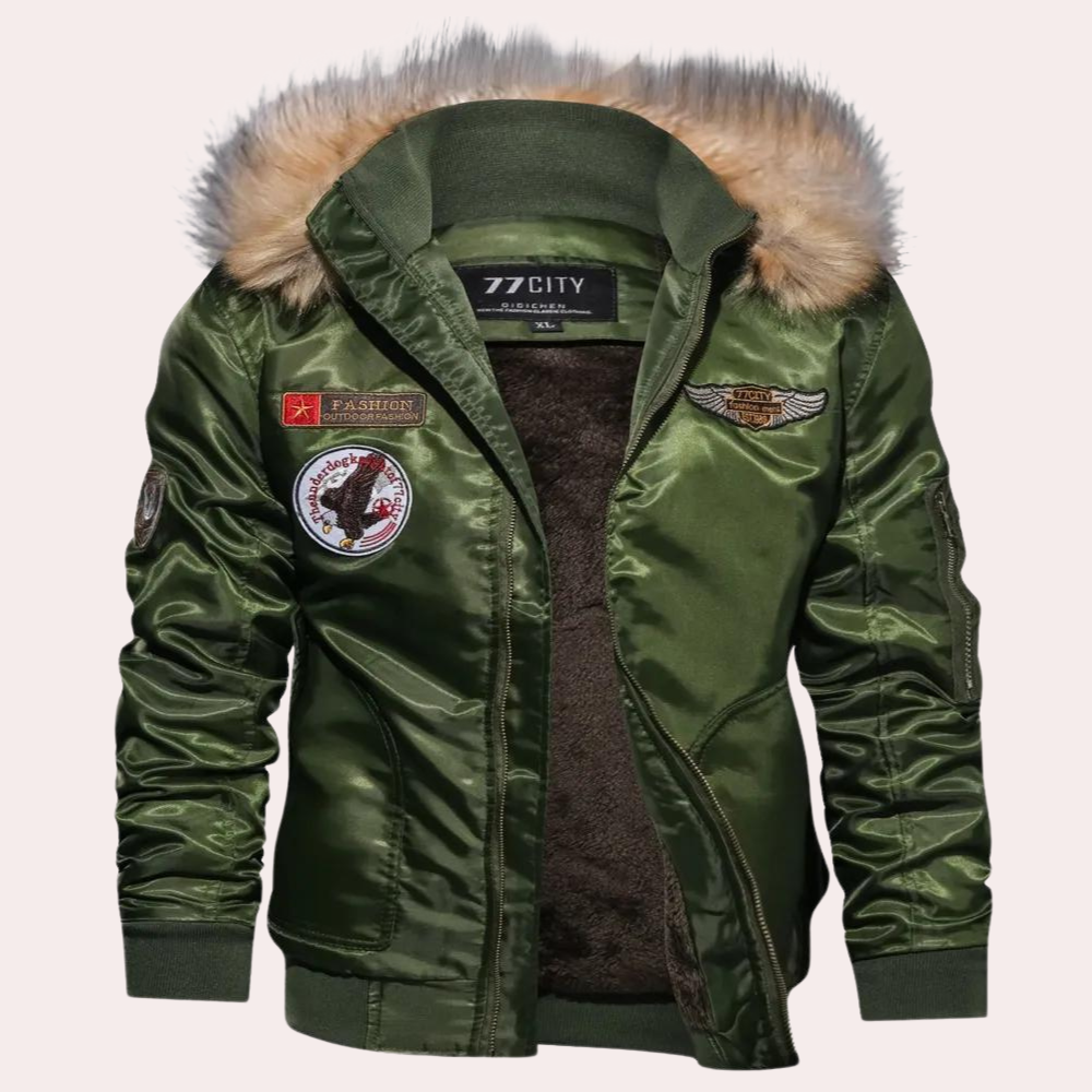 Men's stylish winter coat with hood - DONALD