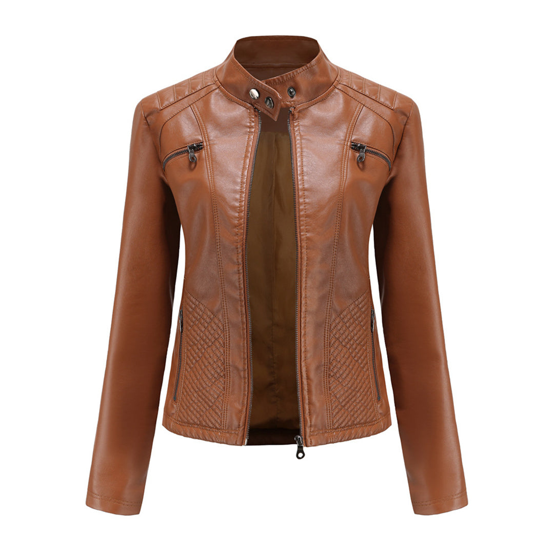 ANDRIJANA - Elegant leather jacket with a timeless design