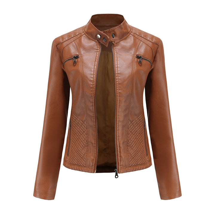 ANDRIJANA - Elegant leather jacket with a timeless design