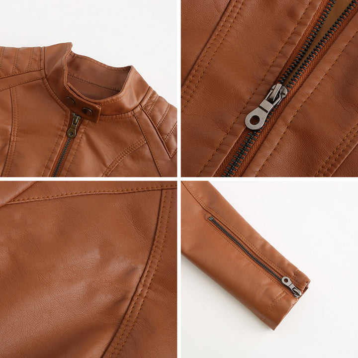 ANDRIJANA - Elegant leather jacket with a timeless design