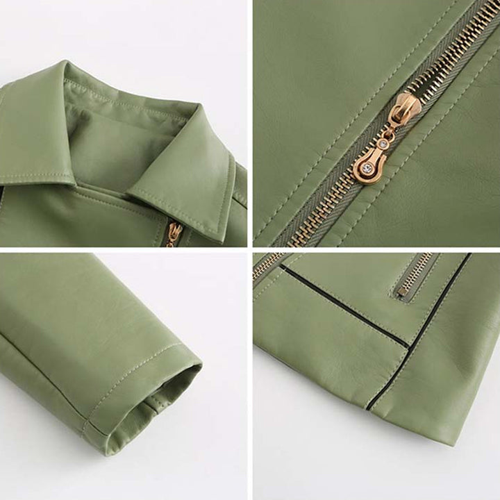 HANNIE - Luxury leather jacket in a classic, timeless style