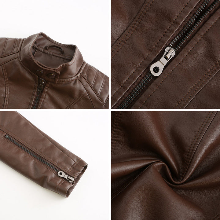 ANDRIJANA - Elegant leather jacket with a timeless design