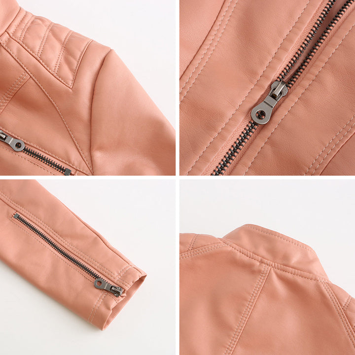 ANDRIJANA - Elegant leather jacket with a timeless design