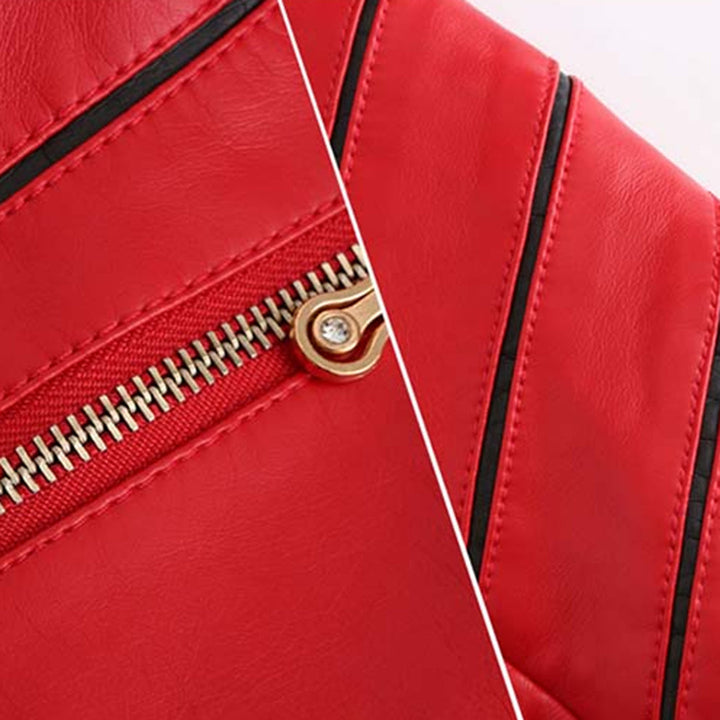 HANNIE - Luxury leather jacket in a classic, timeless style