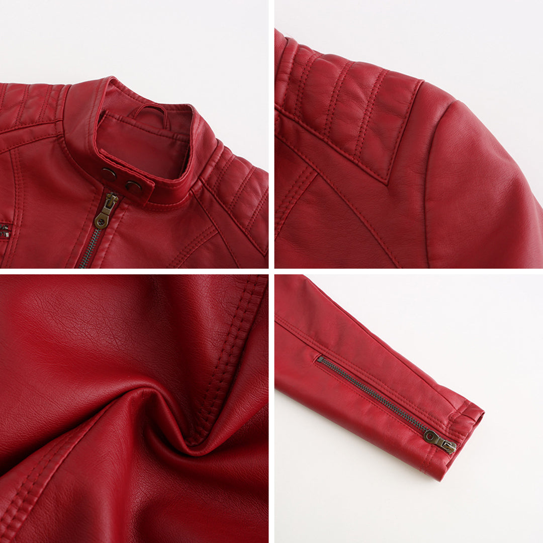 ANDRIJANA - Elegant leather jacket with a timeless design