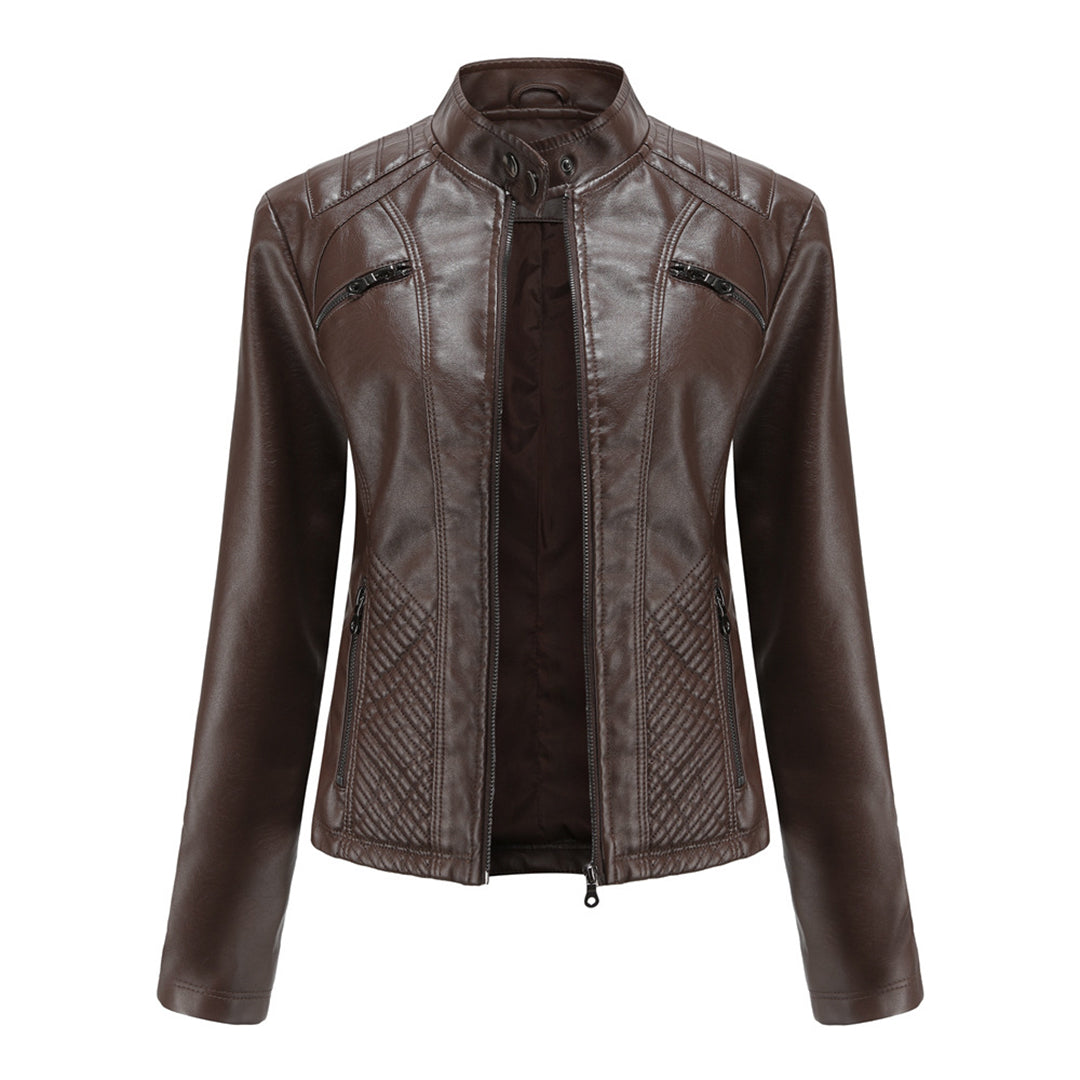 ANDRIJANA - Elegant leather jacket with a timeless design