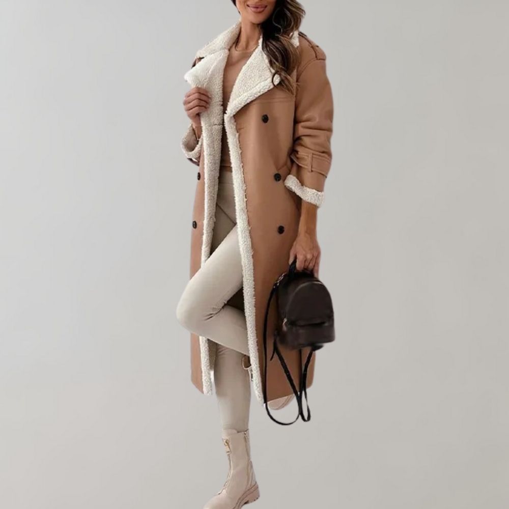 Elegant long winter coat for women from Cornelis brand