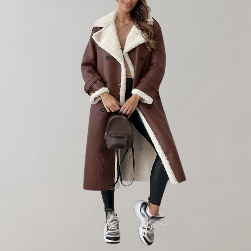 Elegant long winter coat for women from Cornelis brand