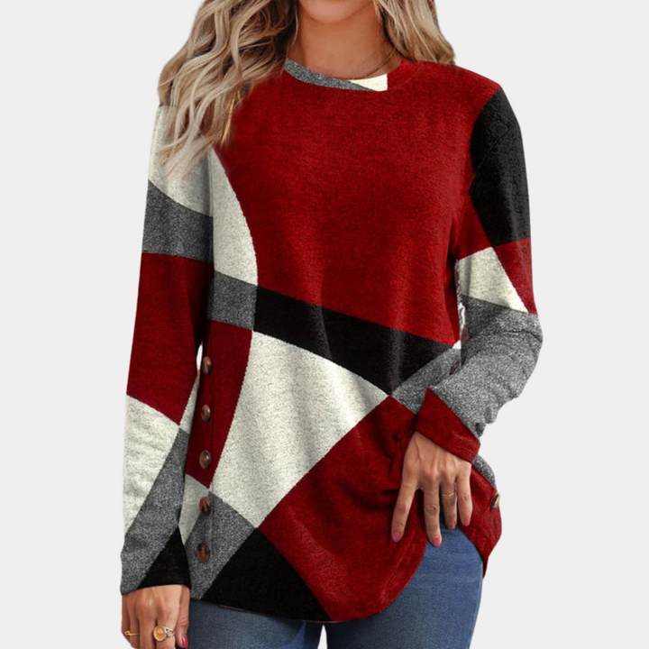 Elegant women's T-shirt in fashionable length - Emery