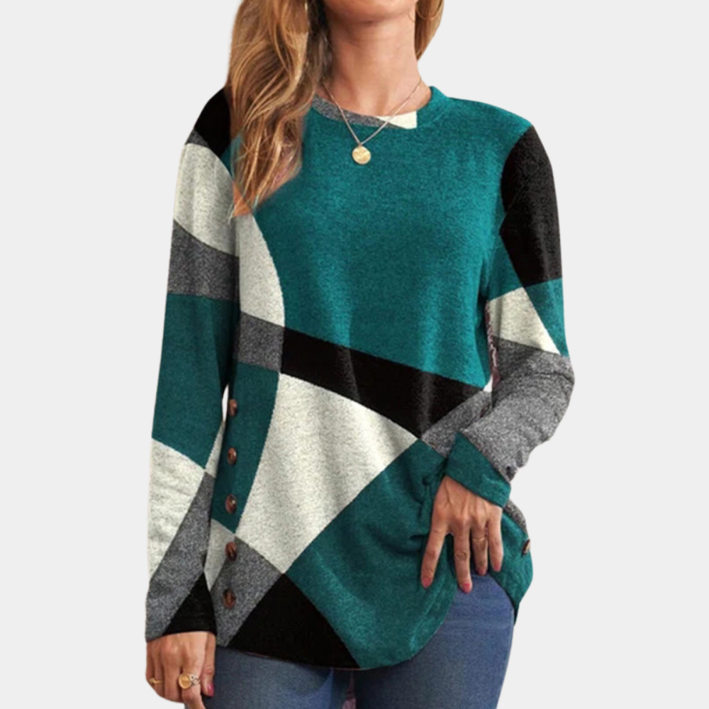 Elegant women's T-shirt in fashionable length - Emery