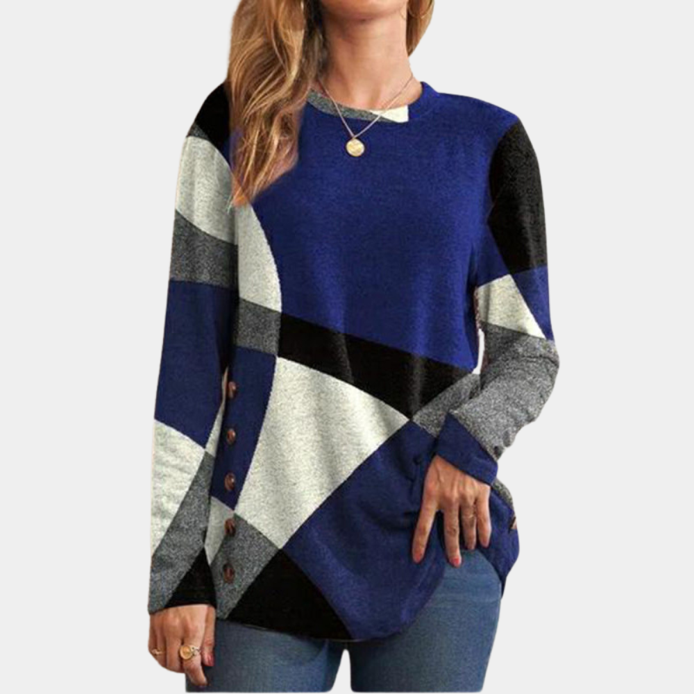 Elegant women's T-shirt in fashionable length - Emery