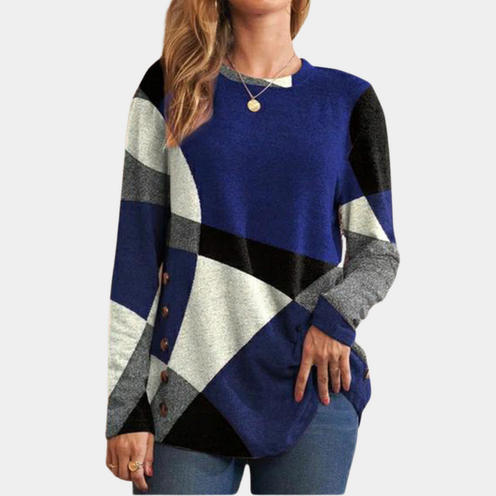 Elegant women's T-shirt in fashionable length - Emery