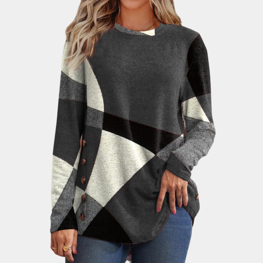 Elegant women's T-shirt in fashionable length - Emery