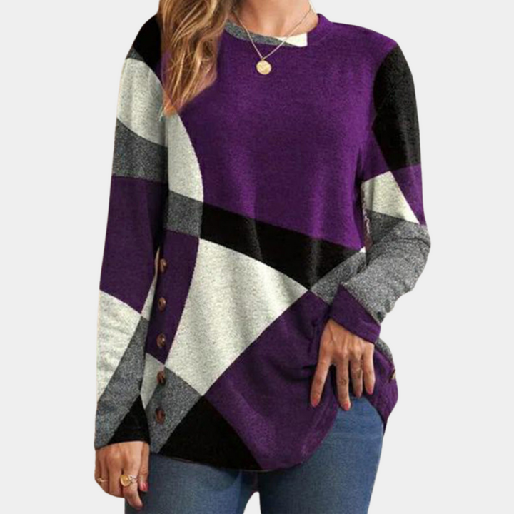 Elegant women's T-shirt in fashionable length - Emery