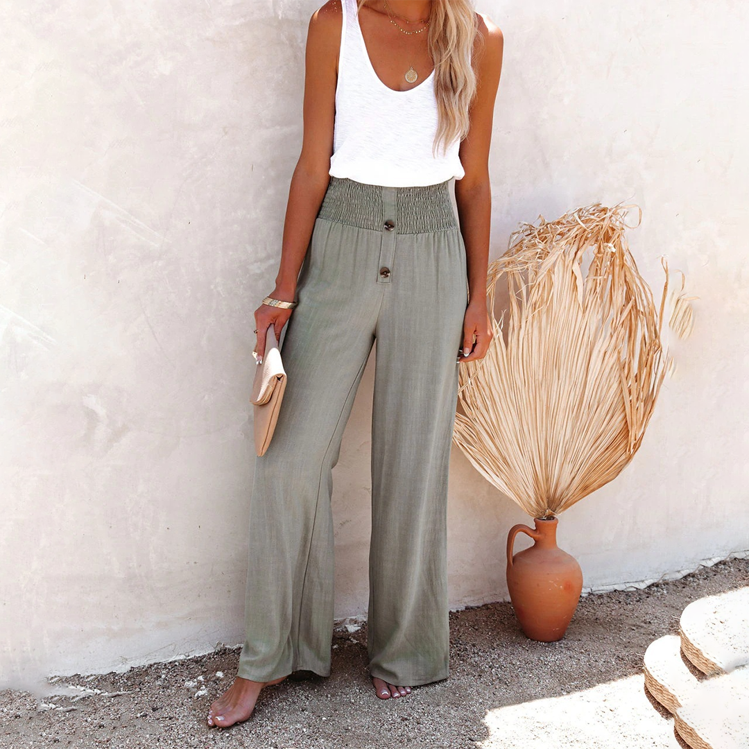 Stylish loose-fitting high-waisted trousers HILLA