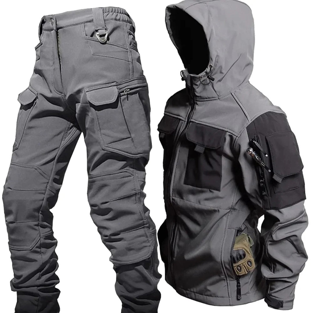 Fashionable LOUIS set - elegant hooded jacket and practical cargo trousers