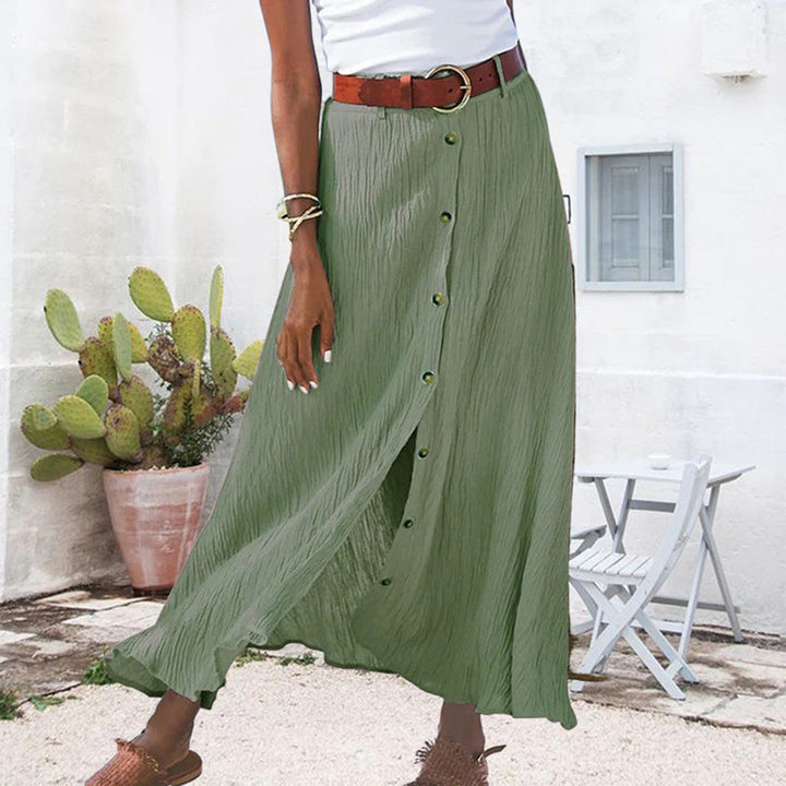 LEXIE - Elegant maxi skirt with striking front buttons