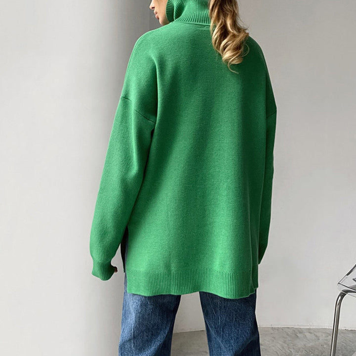 AALIYAH - Elegant Sweater with Denim Slit in Ultrachic Style